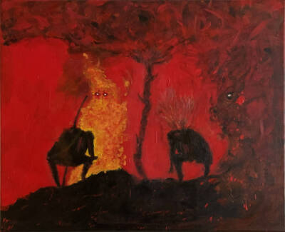 Kommander Khüürm by Miquael Res, dark Paintings for sale, direct from the  artist